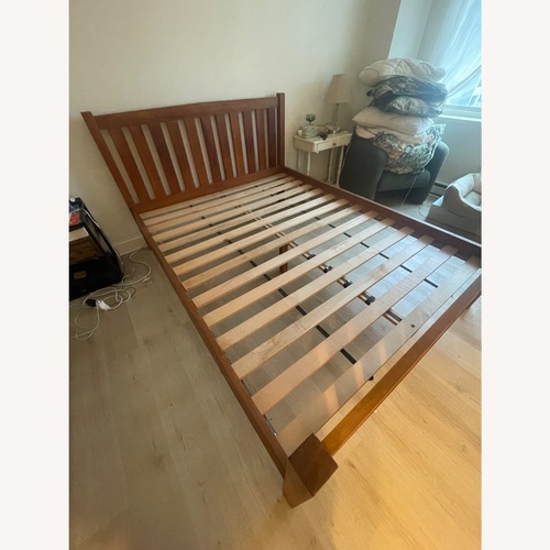 Used Scott Jordan Furniture Wood Queen Bed for sale on AptDeco