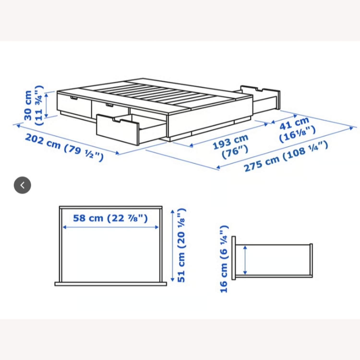 IKEA Nordli Bed Black Wood King Bed - image-7