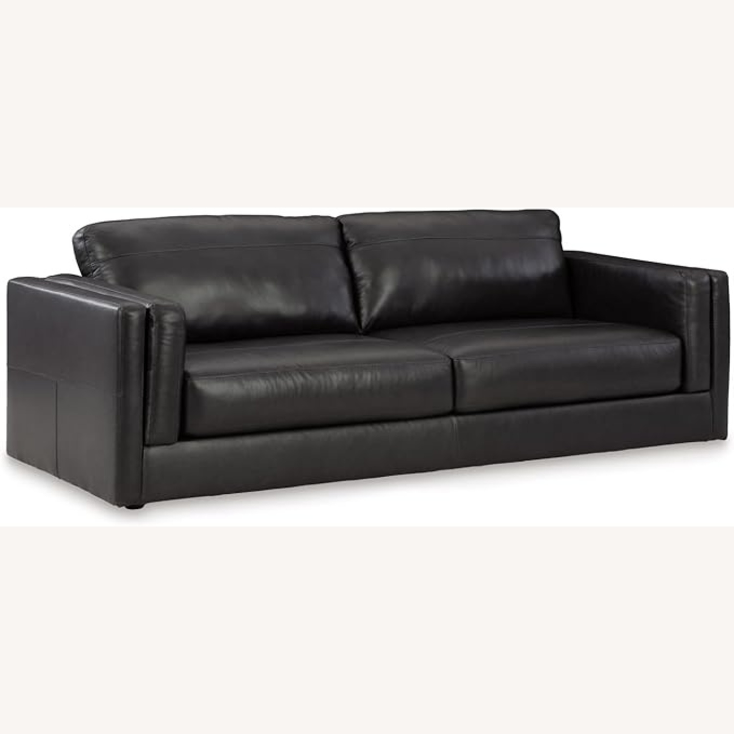Ashley Furniture Black Leather 3+ Seater Sofa - image-0