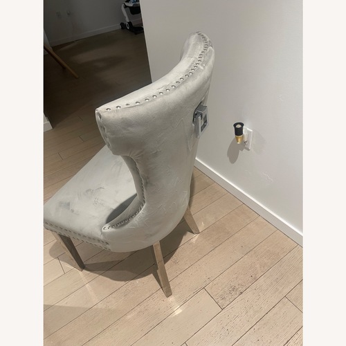 Used Light Gray Velvet Dining Chairs for sale on AptDeco