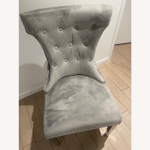 Used Light Gray Velvet Dining Chairs for sale on AptDeco