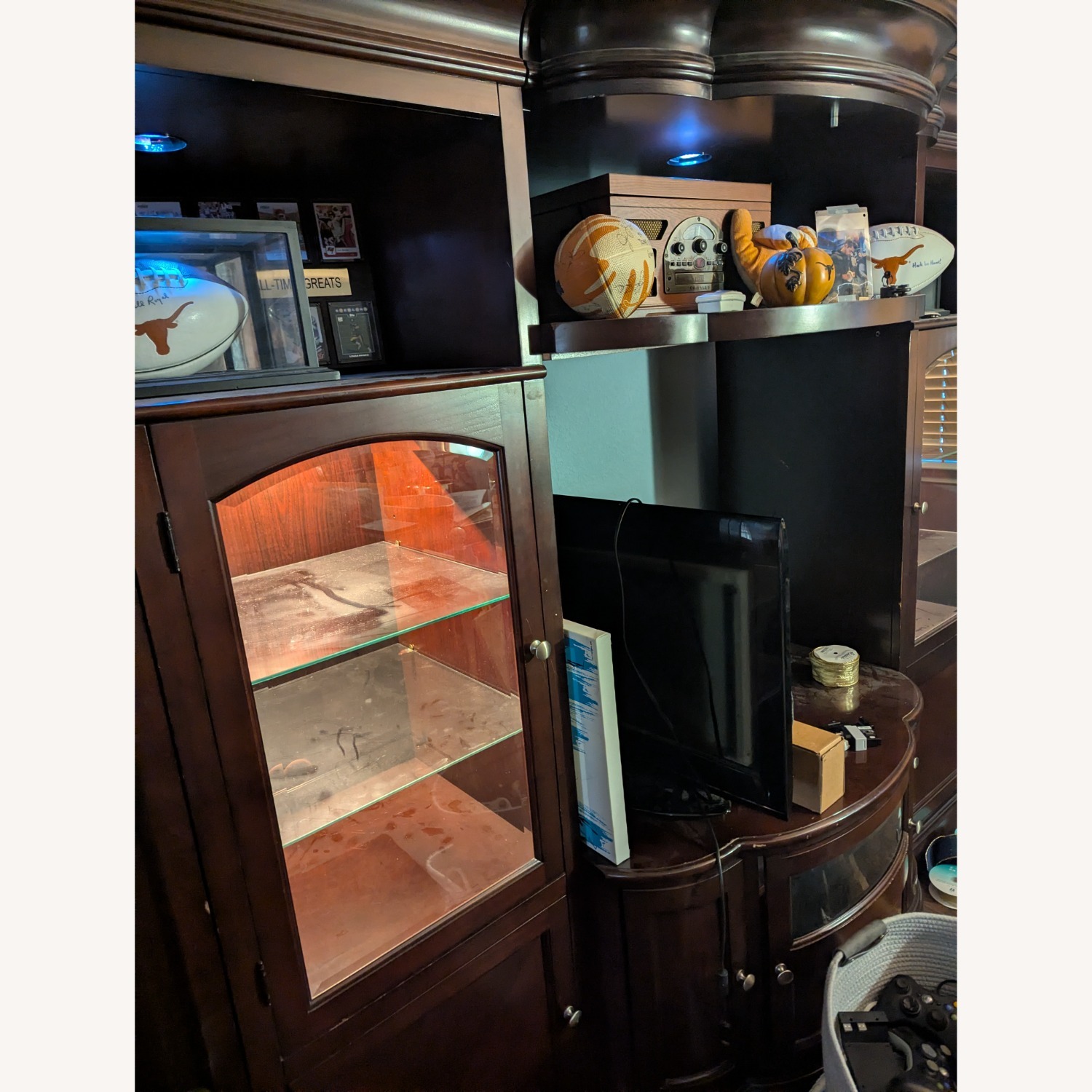 Dark Brown Wood Media Storage - image-3