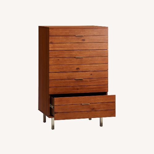 Used CB2 Acacia Wood Linear Tall Dresser for sale on AptDeco