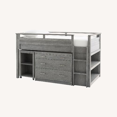 Used Pottery Barn Teen Light Gray Wood Bunk Bed for sale on AptDeco