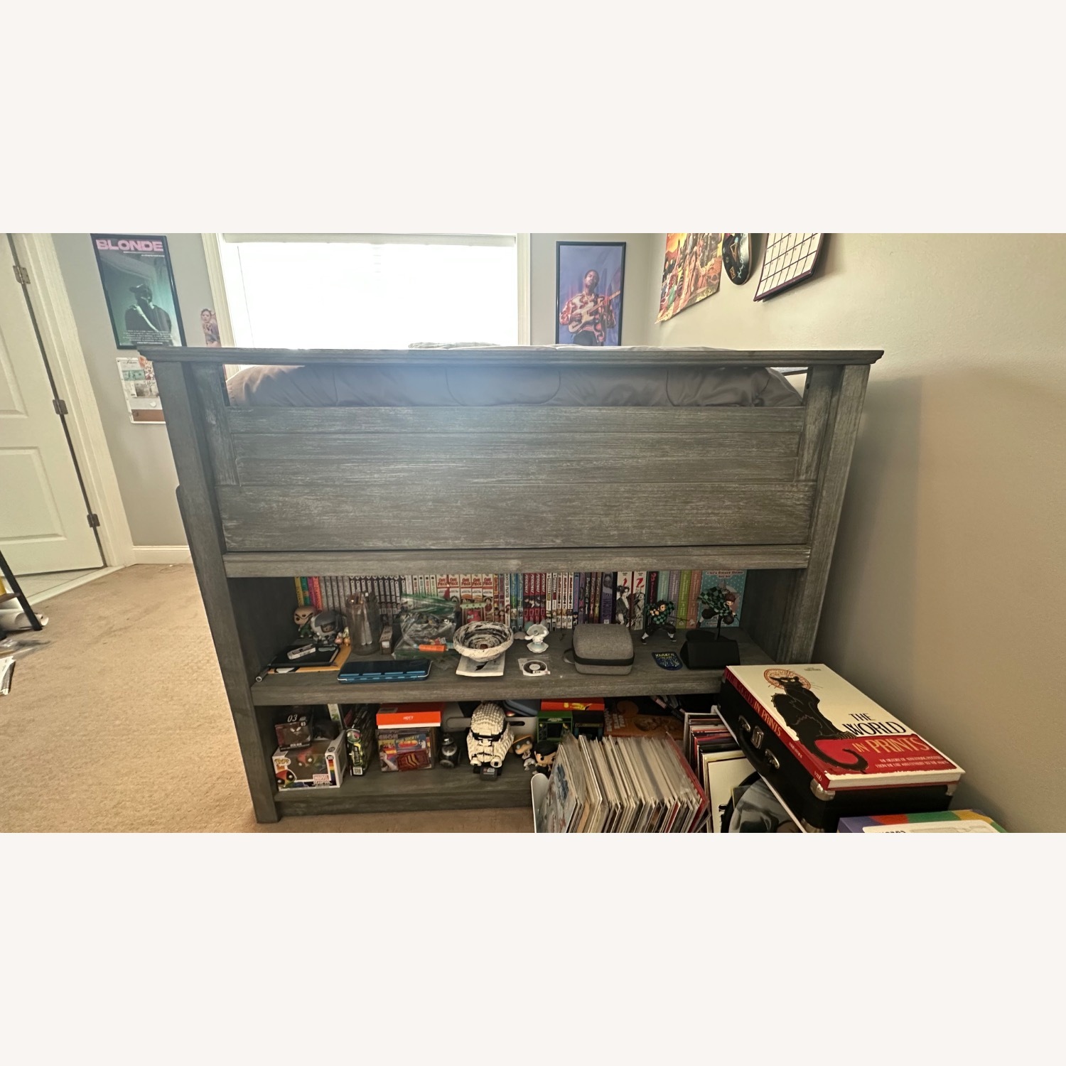 Pottery Barn Teen Light Gray Wood Bunk Bed - image-3