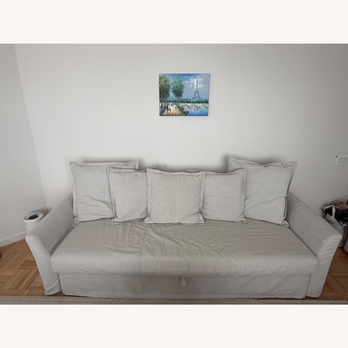 Used IKEA HOLMSUND Natural Fabric Sleeper Sofa W Storage for sale on AptDeco