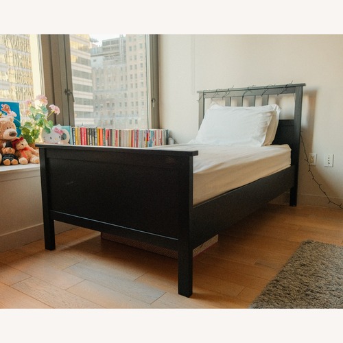 Used IKEA Hemnes Dark Brown Wood Twin Bed for sale on AptDeco