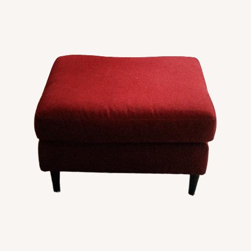 Used Pottery Barn Red Ottoman for sale on AptDeco