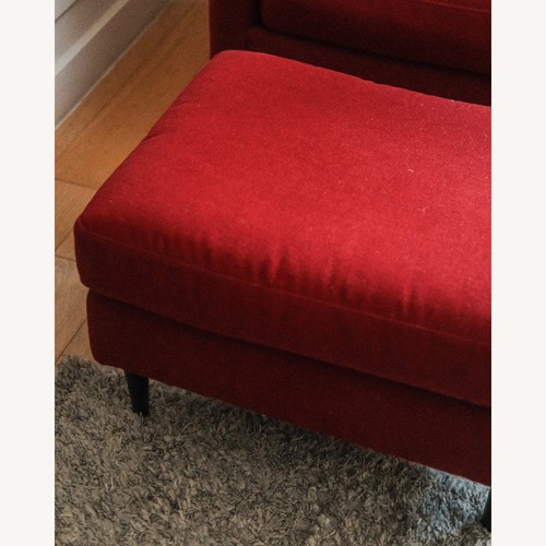 Used Pottery Barn Red Ottoman for sale on AptDeco