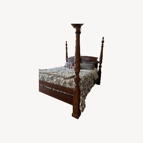 Used Kincaid Furniture Dark Brown Wood King Bed for sale on AptDeco