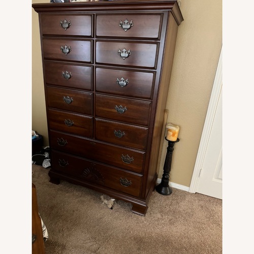 Used Kincaid Furniture Dark Brown Wood King Bed for sale on AptDeco