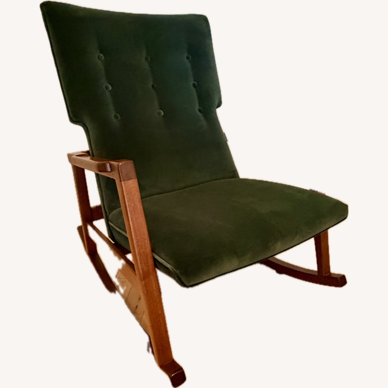 Jens Risom Green Velvet Armchair - image-0