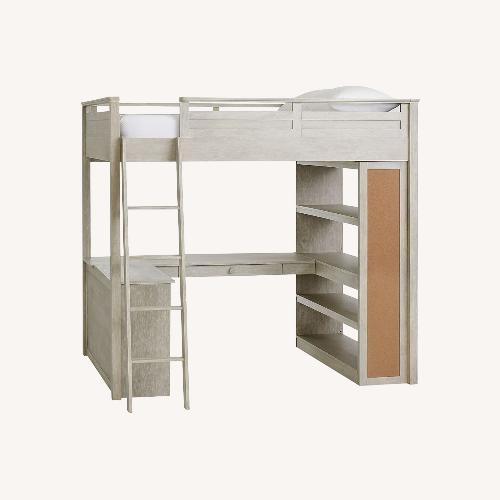 Used Pottery Barn Teen Light Gray Wood Bunk Bed for sale on AptDeco