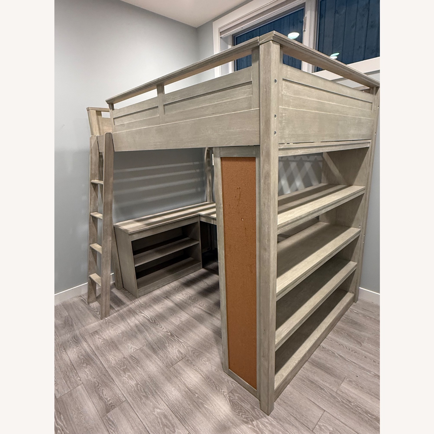 Pottery Barn Teen Light Gray Wood Bunk Bed - image-2