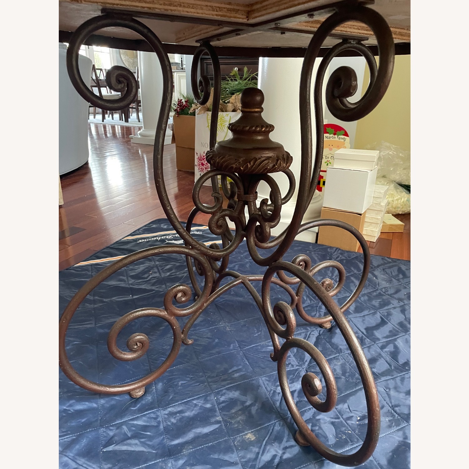 Arhaus Rustic Iron With Stone Top Stone Dining Table - image-2