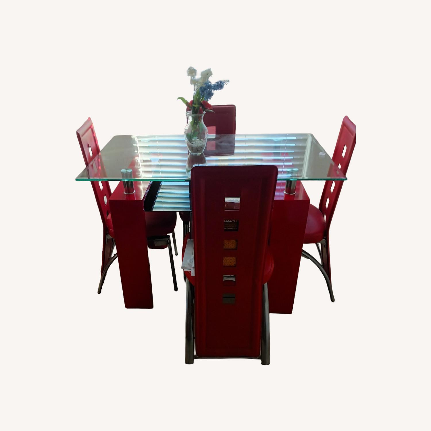 Vintage/Antique Red Dining Set - image-0