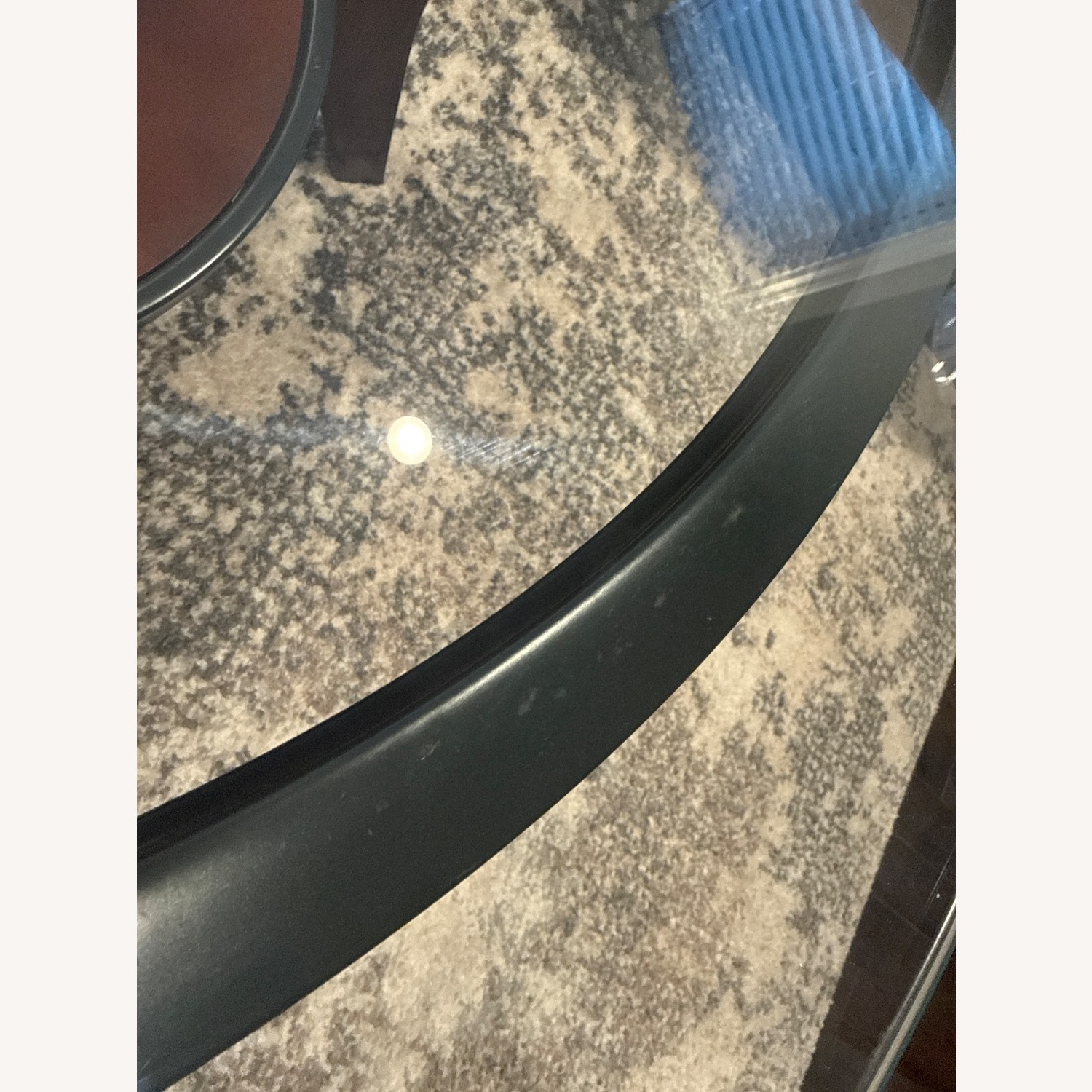 Raymour & Flanigan Dark Brown W Glass Top Coffee Table - image-6