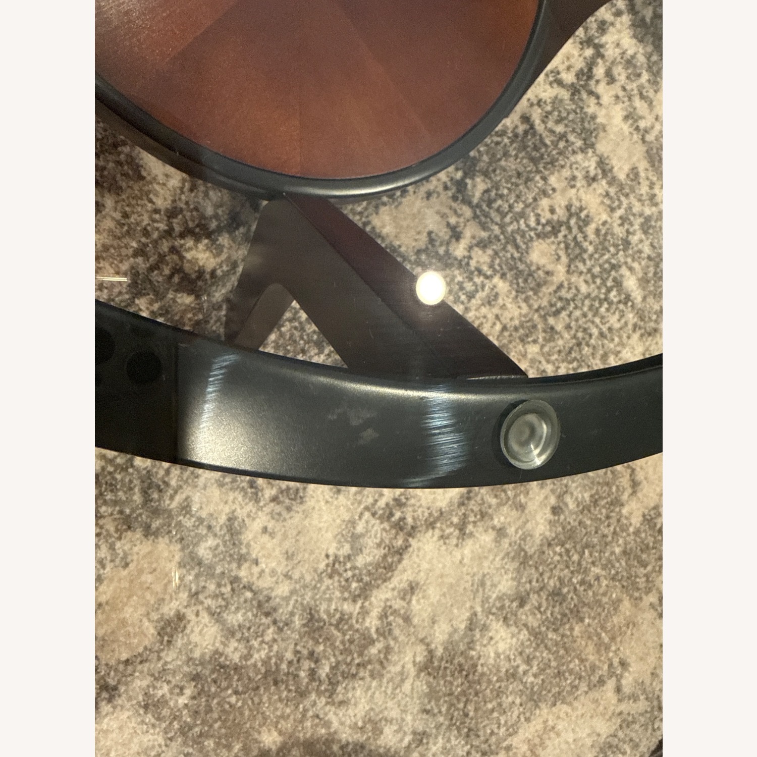 Raymour & Flanigan Dark Brown W Glass Top Coffee Table - image-5