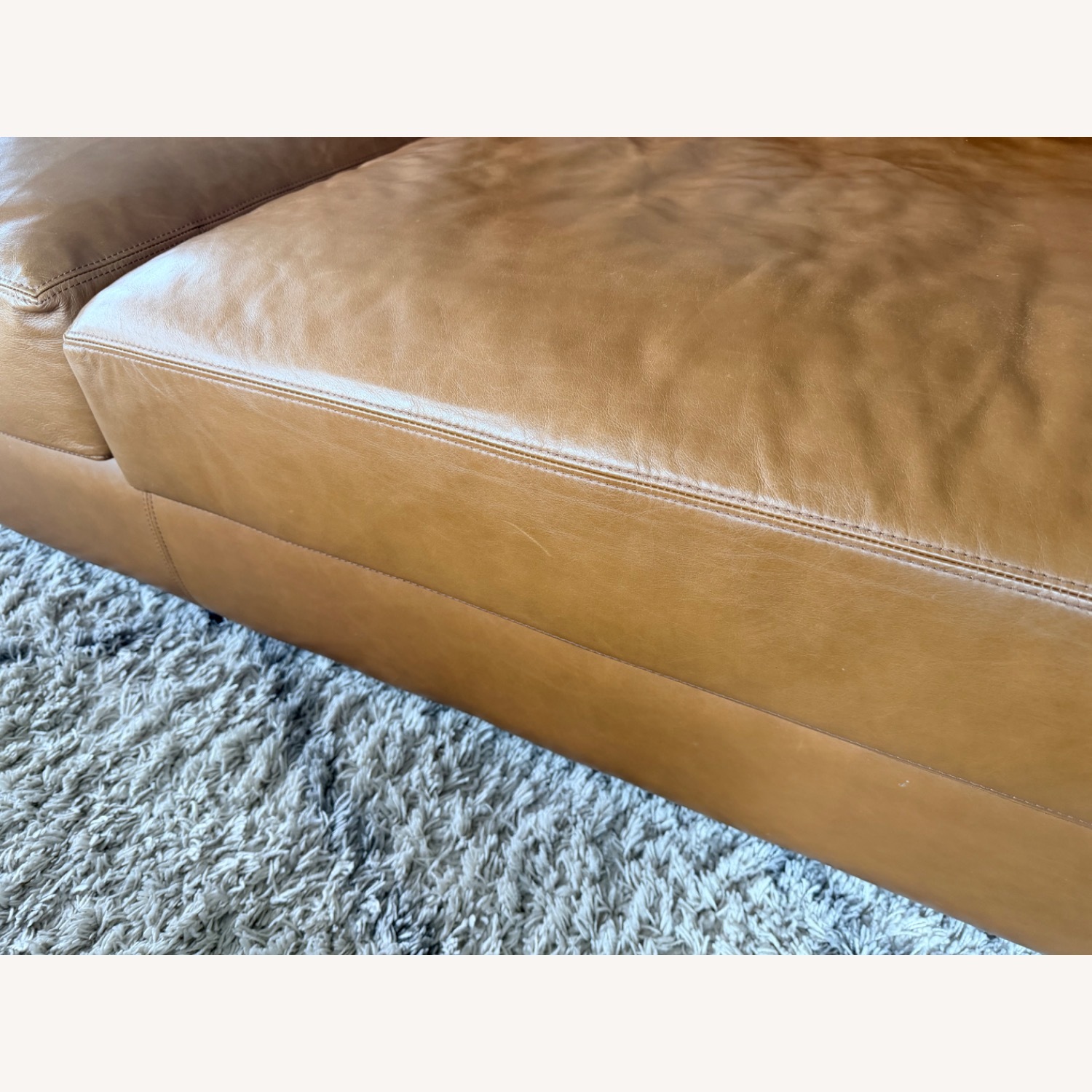 Pottery Barn Light Brown Leather 2 Seater Sofa - image-8