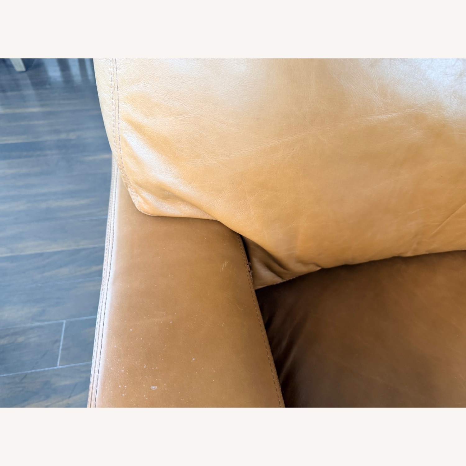 Pottery Barn Light Brown Leather 2 Seater Sofa - image-6