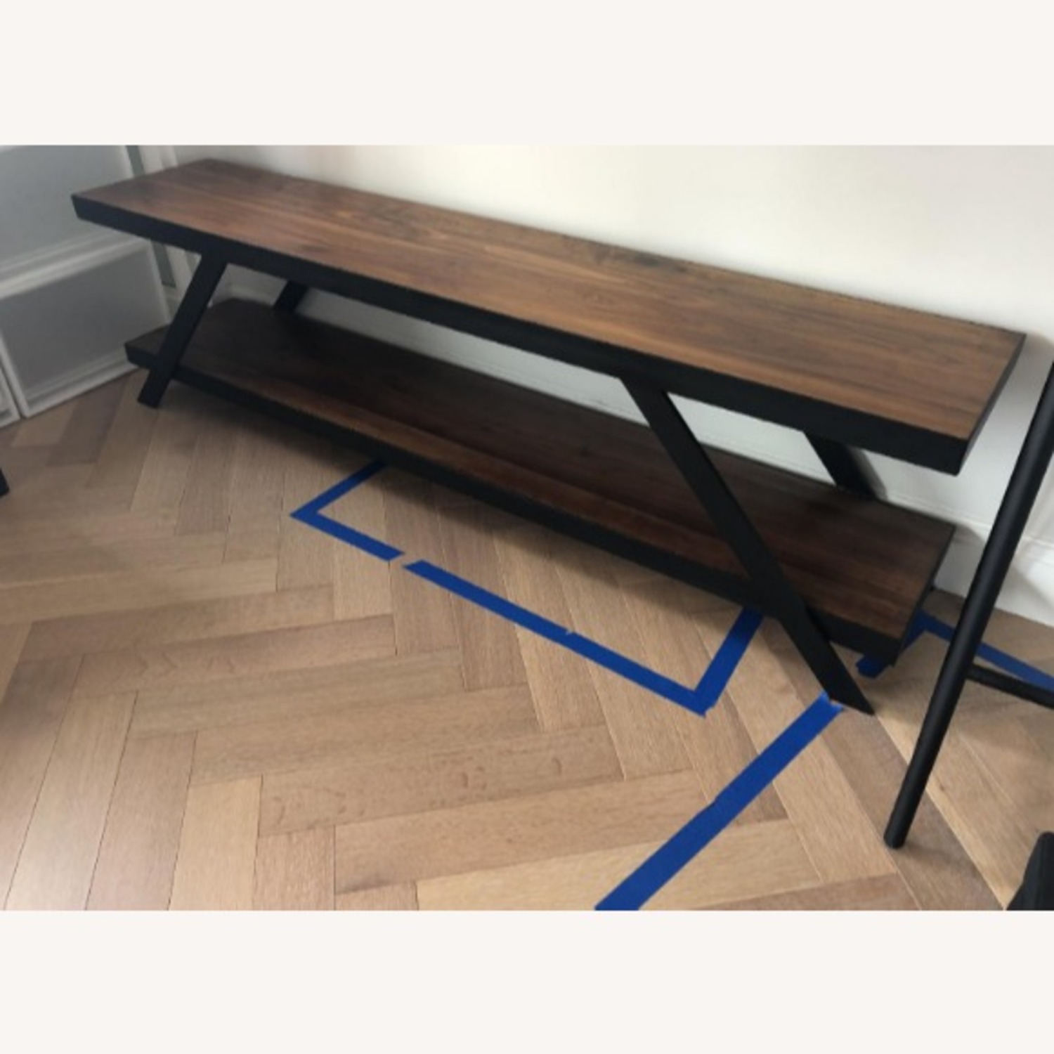 Crate & Barrel Dark Brown Wood Media Storage - image-4