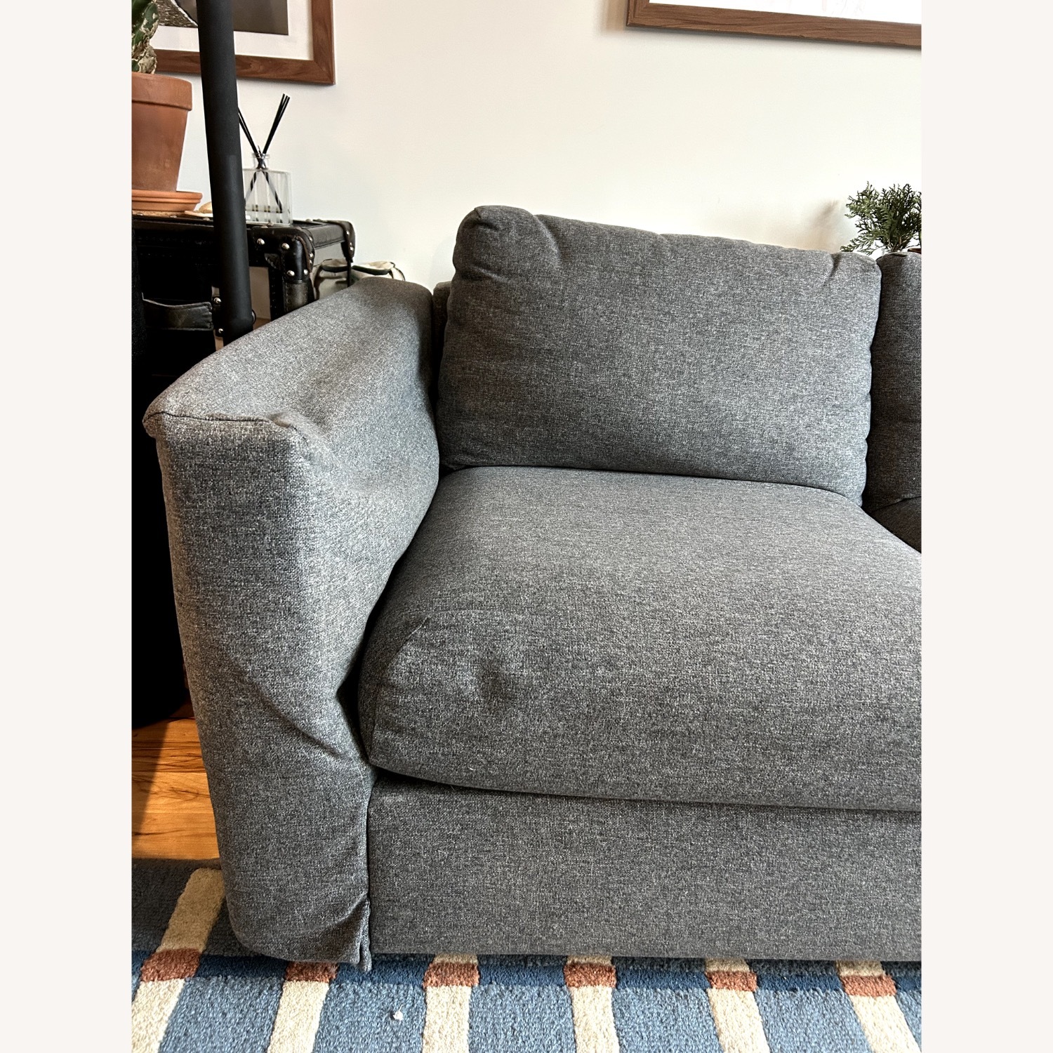 IKEA Finalla Dark Gray Fabric Chaise Lounge - image-2