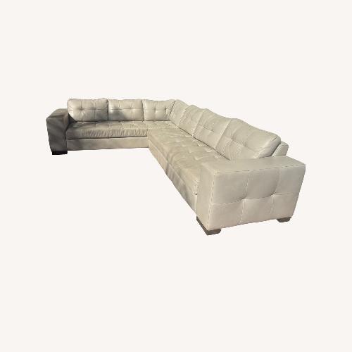 Used L Shaped Arizona Peninsula Leather Couch for sale on AptDeco