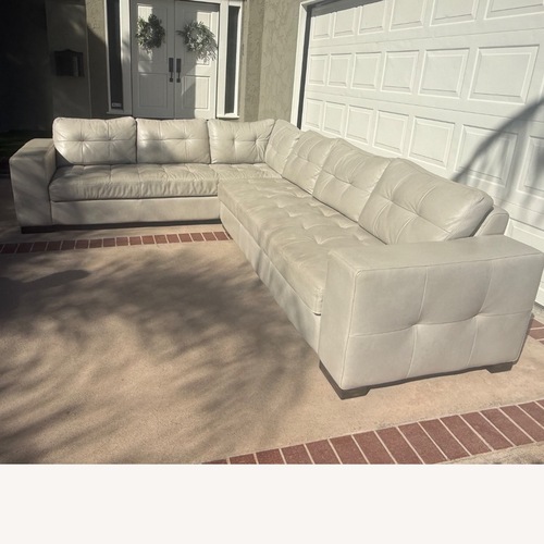 Used L Shaped Arizona Peninsula Leather Couch for sale on AptDeco