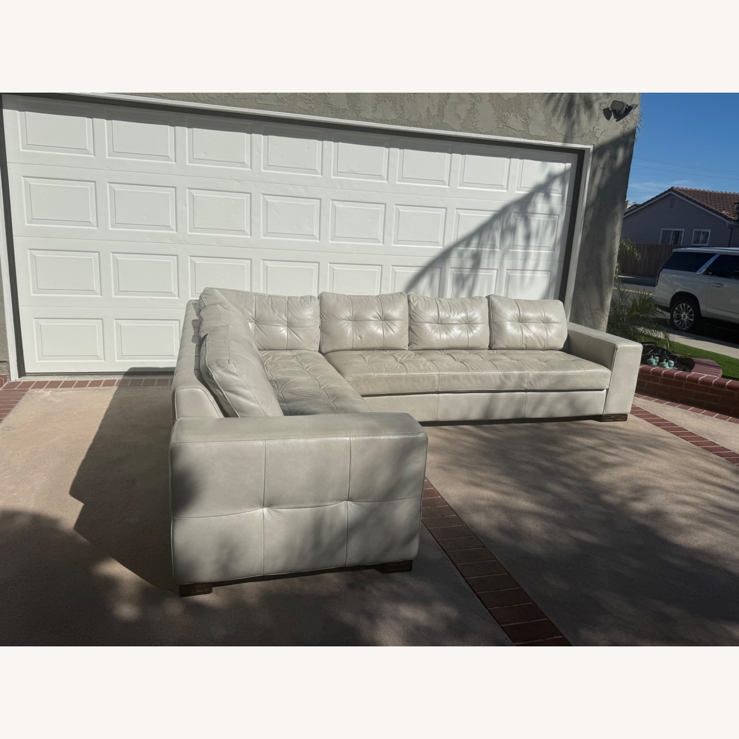 L Shaped Arizona Peninsula Leather Couch - image-1