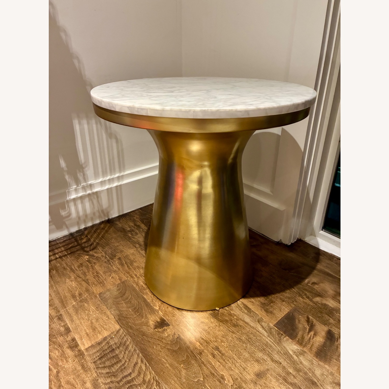 West Elm Marble Topped Pedestal Side Table (20") - image-4