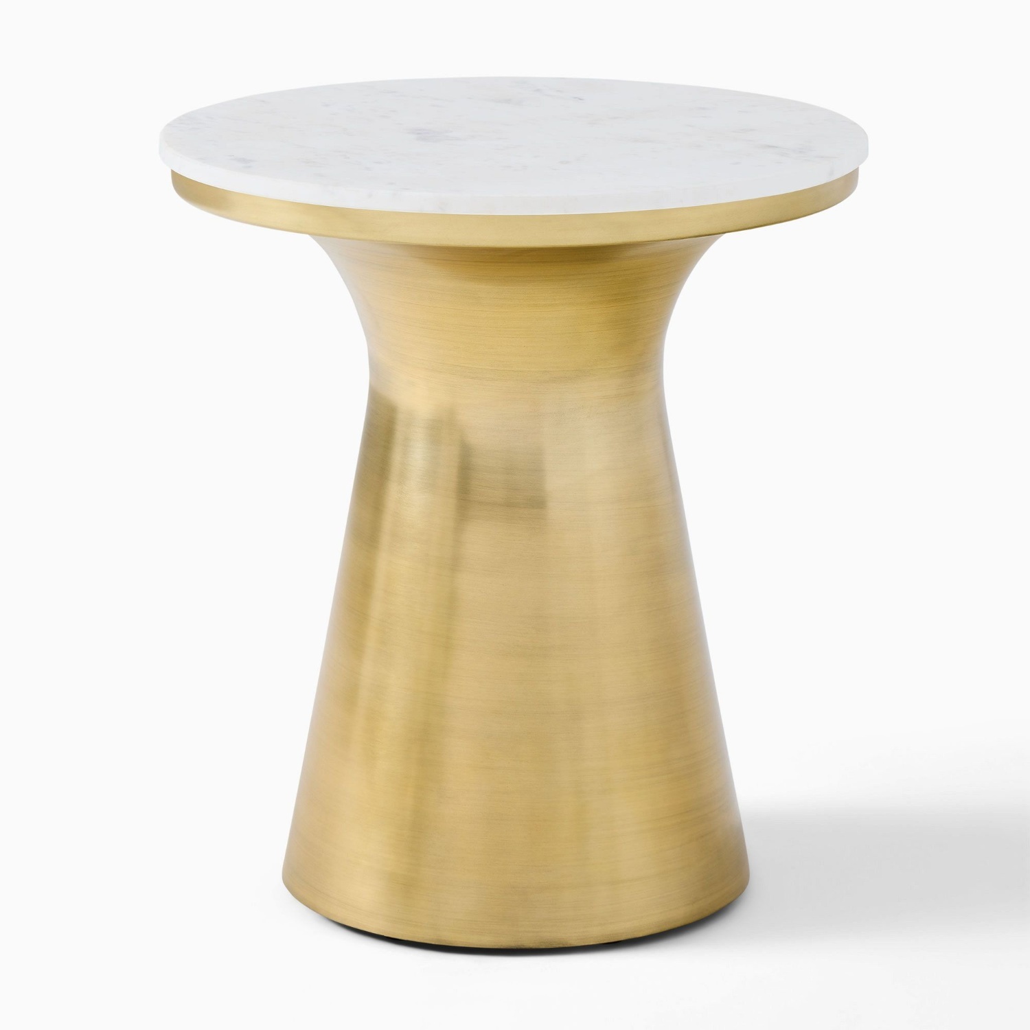 West Elm Marble Topped Pedestal Side Table (20") - image-0