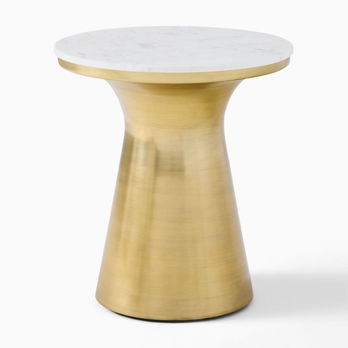 Used West Elm Marble Topped Pedestal Side Table (20") for sale on AptDeco
