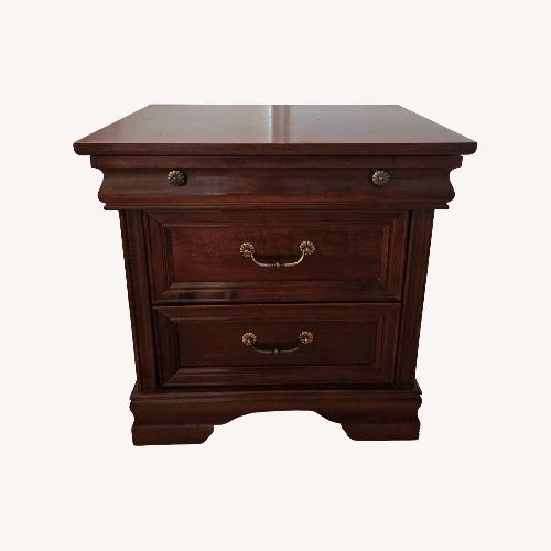 Used Broyhill Furniture Dark Brown Wood Nightstand for sale on AptDeco