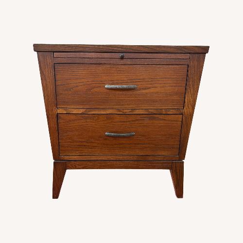 Used Ethan Allen Dark Brown Wood Nightstand for sale on AptDeco
