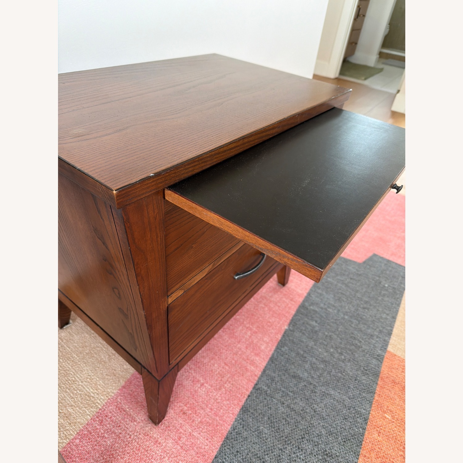 Ethan Allen Dark Brown Wood Nightstand - image-5