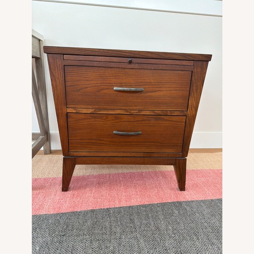Used Ethan Allen Dark Brown Wood Nightstand for sale on AptDeco