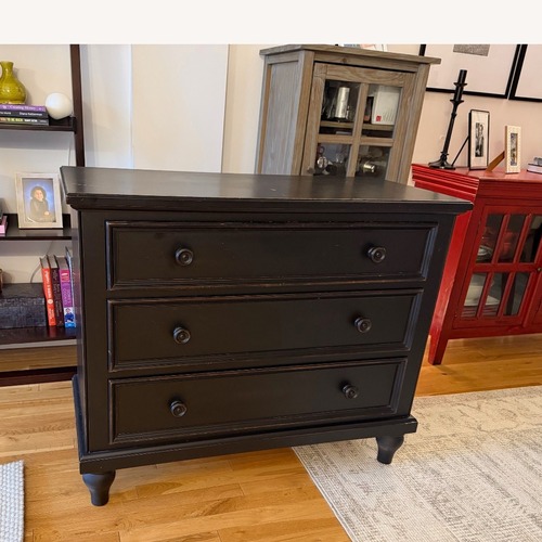 Used Ethan Allen New Country Black Wood Chest for sale on AptDeco