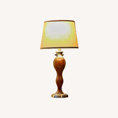 Used Vintage Natural Wood Table Lamp for sale on AptDeco