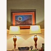 Vintage Natural Wood Table Lamp