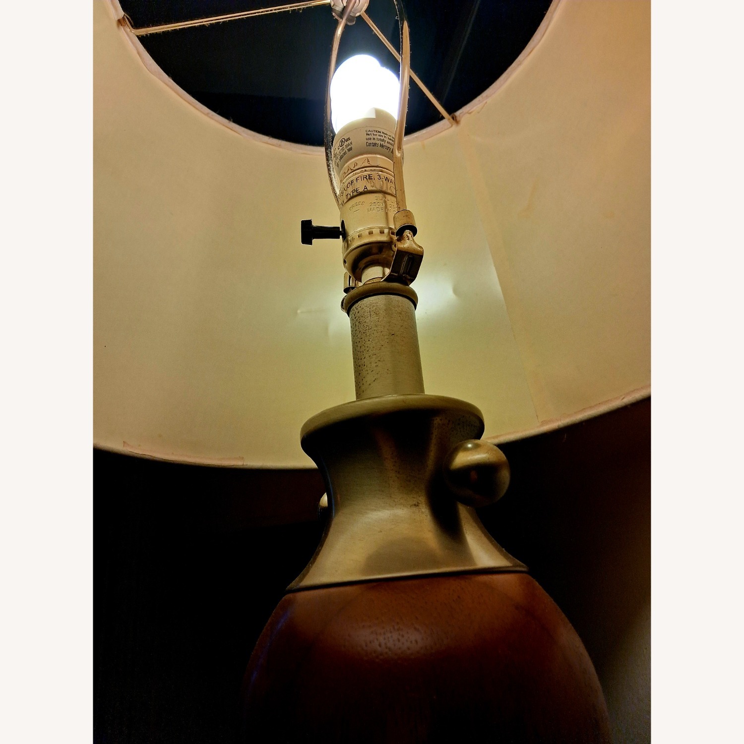 Vintage Natural Wood Table Lamp - image-3