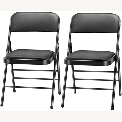 Used Steel Frame Metal Foam Padded Folding Chairs for sale on AptDeco