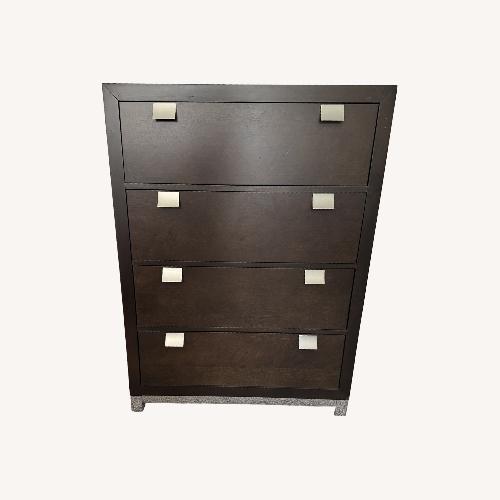 Used Raymour & Flanigan Dark Brown Wood Dresser for sale on AptDeco