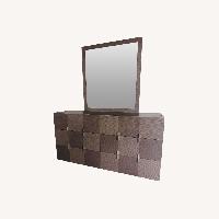 Rooms To Go Modern Two-Tone Dresser With Mirror 