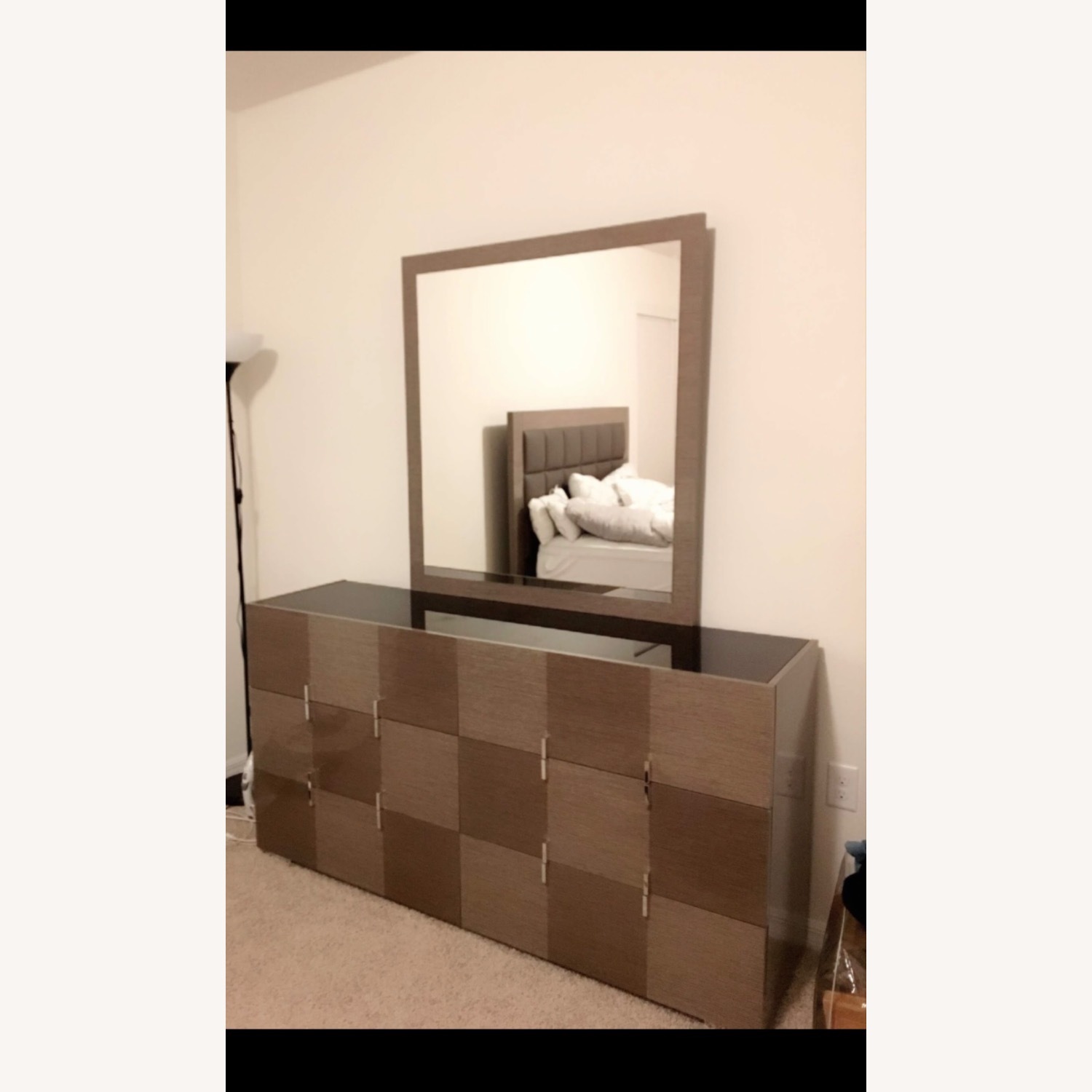 Rooms To Go Modern Two-Tone Dresser With Mirror - image-3