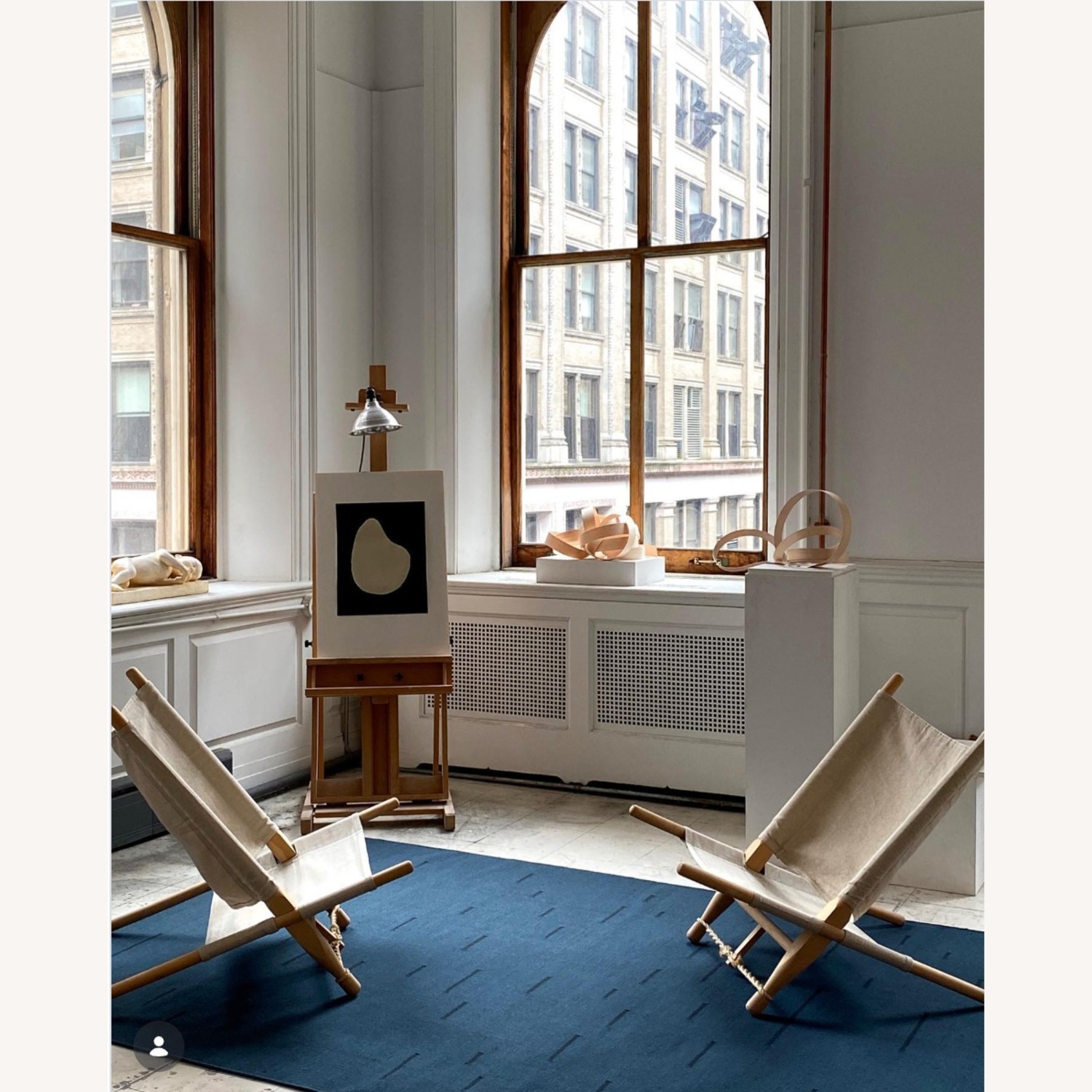 Nordic Knots Blue Wool Area Rug 5' x 8' - image-1