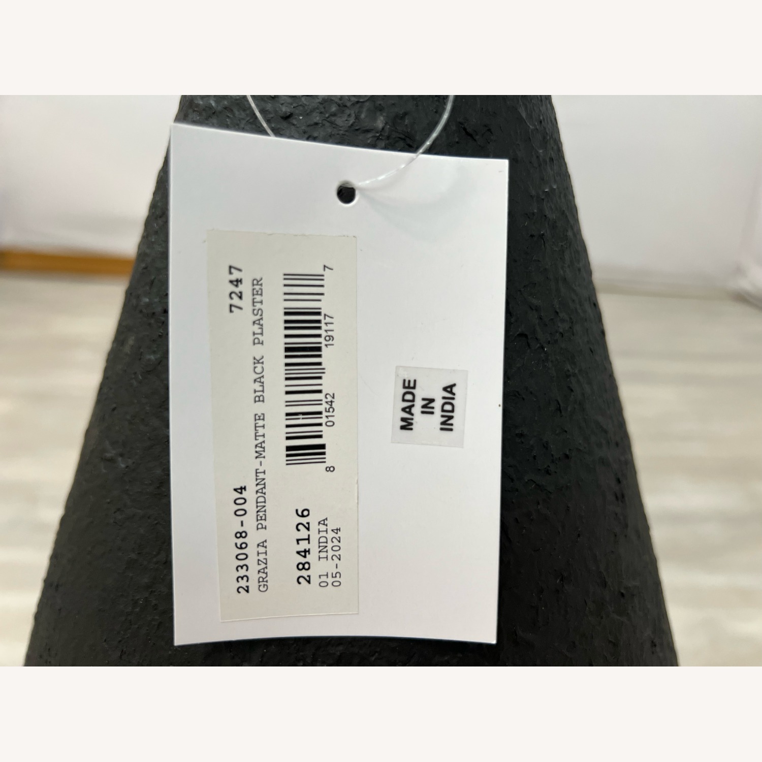 Four Hands Grazia Pendant - Matte Black Plaster - image-5