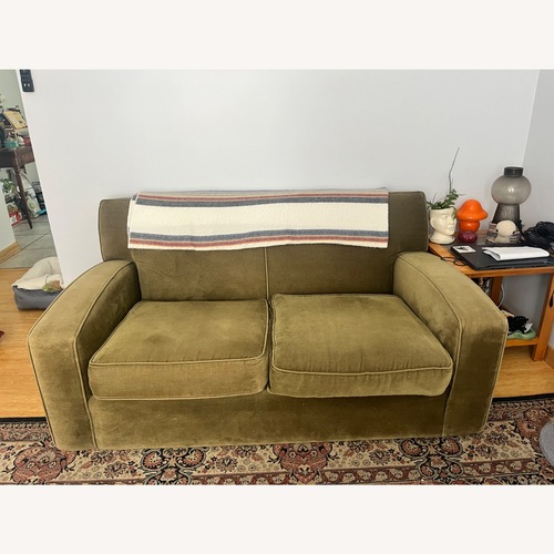 Used Vintage/Antique Green Fabric 2 Seater Sofa for sale on AptDeco