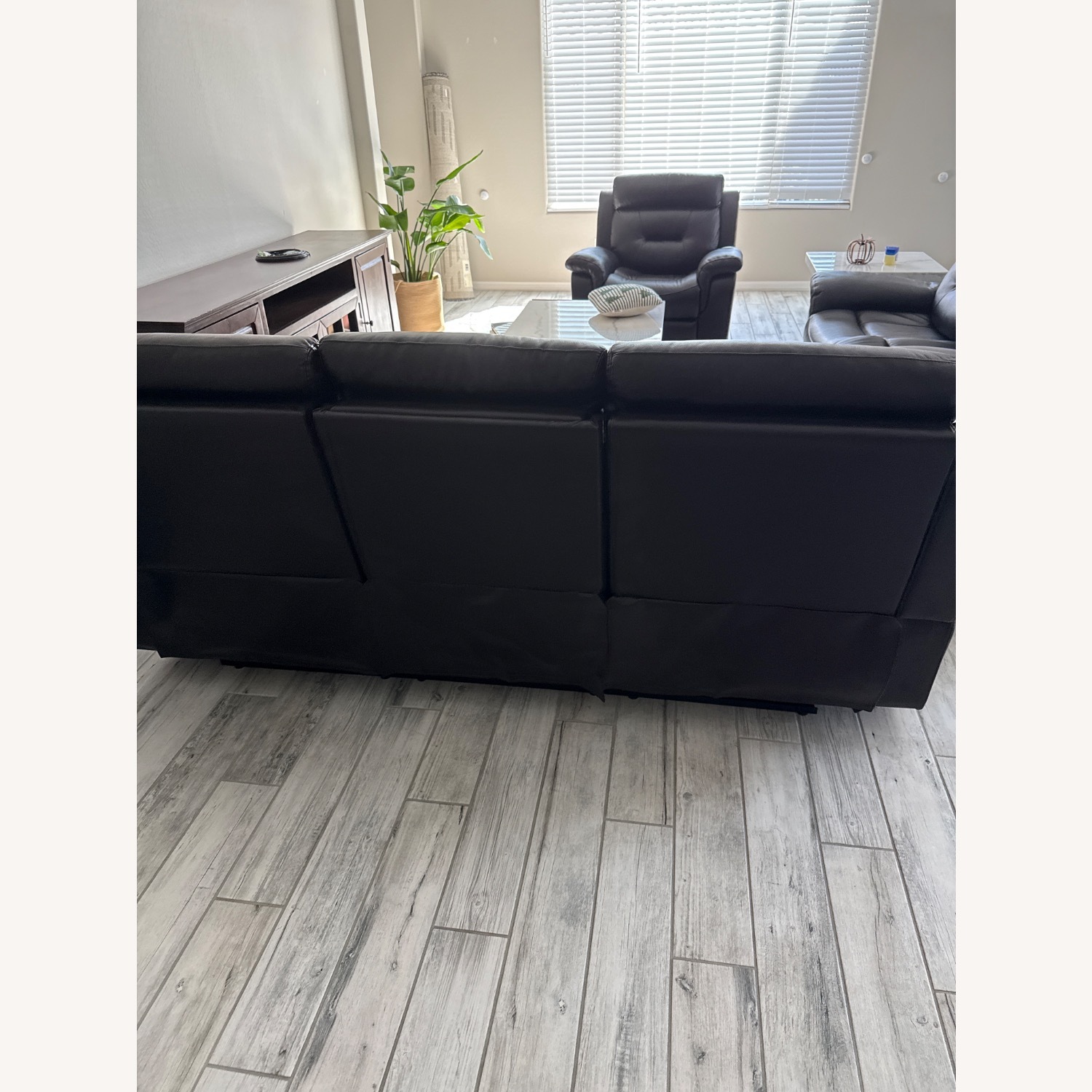 Dark Brown Leather 3+ Piece Sectional - image-2