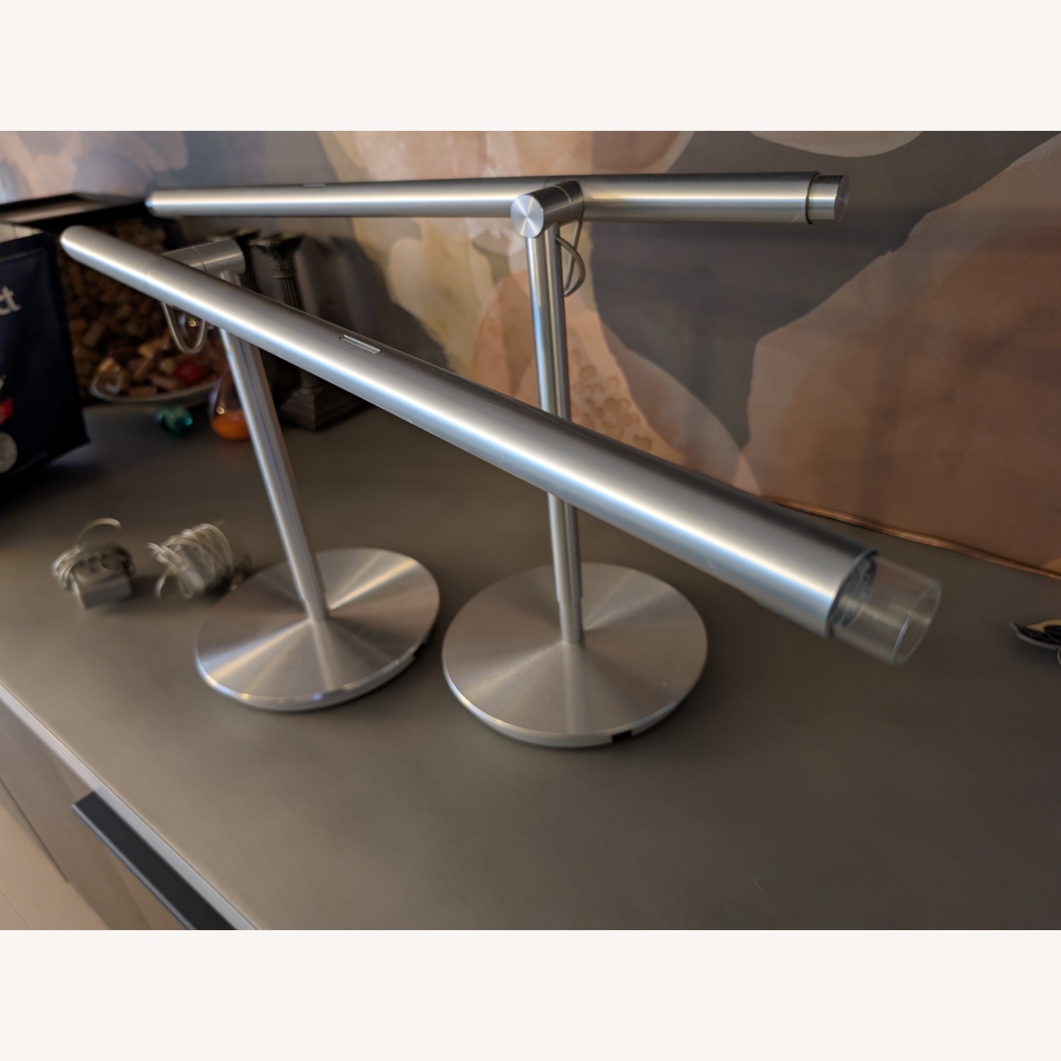 Pablo Designs Brazo Silver Aluminum Table Lamps - image-2