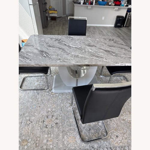 Used American Furniture Classics Light Gray Polyurethane Dining Table for sale on AptDeco